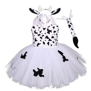 Toddler Cow Costume Girl Tutu Size 3-4